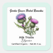Milk Thistle Square Sticker Productlabel (Voorkant)