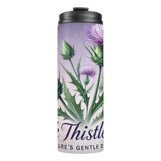 Milk Thistle Tea Design AI-kunst Thermosbeker (Voorkant)