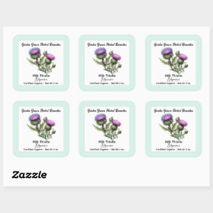 Milk Thistle Vierkante Sticker Productlabel