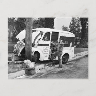 Milk Truck Wreck, Los Angeles, 1951  Briefkaart