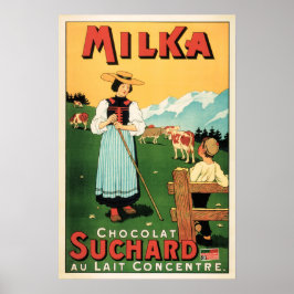 MILKA CHOCOLAT SUCHARD Swiss Milk Chocolade Advert Poster