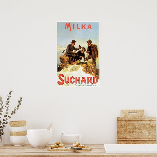 MILKA SUCHARD Swiss Chocolates on the Mountain Top Poster (Keuken)