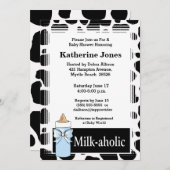 Milkaholic Baby Boy Shower Invitation Kaart (Voorkant / Achterkant)