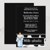 Milkaholic Baby Boy Shower Invitation Kaart (Voorkant / Achterkant)