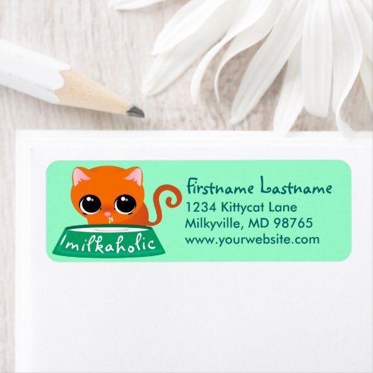 Milkaholic Oranje Kat Etiket (Insitu)