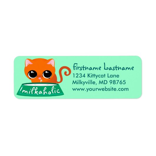 Milkaholic Oranje Kat Etiket (Voorkant)