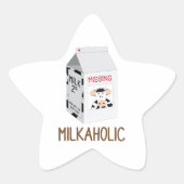 Milkaholic Ster Sticker (Voorkant)