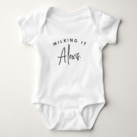 Milking It Aangepaste Naam Unisex Baby Bodysuit (Voorkant)