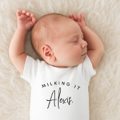 Milking It Aangepaste Naam Unisex Baby Bodysuit