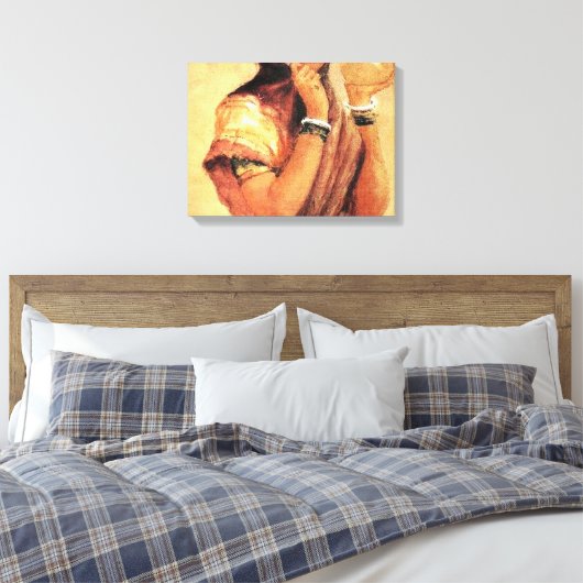 Milkmaid 1904, ingediend door Raja Ravi Varma Canvas Afdruk (Insitu (Slaapkamer))