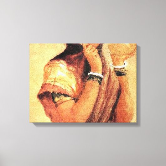 Milkmaid 1904, ingediend door Raja Ravi Varma Canvas Afdruk (Voorkant)