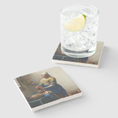 Milkmaid Johannes Vermeer Stenen Onderzetter (Zijkant)