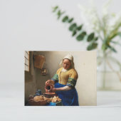 Milkmaid Kitchen Maid van Johannes Vermeer Briefkaart (Staand voorkant)