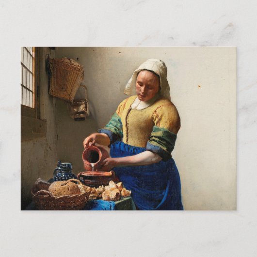 Milkmaid Kitchen Maid van Johannes Vermeer Briefkaart (Voorkant)
