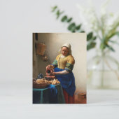 Milkmaid Kitchen Maid van Johannes Vermeer Briefkaart (Staand voorkant)
