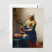 Milkmaid Kitchen Maid van Johannes Vermeer Briefkaart (Voorkant / Achterkant)