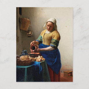 Milkmaid Kitchen Maid van Johannes Vermeer Briefkaart
