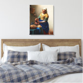 Milkmaid Kitchen Maid van Johannes Vermeer Canvas Afdruk (Insitu (Slaapkamer))