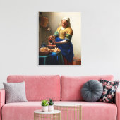 Milkmaid Kitchen Maid van Johannes Vermeer Canvas Afdruk (Insitu (Woonkamer))
