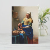Milkmaid Kitchen Maid van Johannes Vermeer Kaart (Staand voorkant)