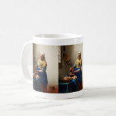 Milkmaid Kitchen Maid van Johannes Vermeer Koffiemok (Voorkant links)