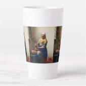 Milkmaid Kitchen Maid van Johannes Vermeer Latte Mok (Voorkant)