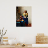Milkmaid Kitchen Maid van Johannes Vermeer Poster (Keuken)