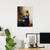 Milkmaid Kitchen Maid van Johannes Vermeer Poster (Thuiskantoor)