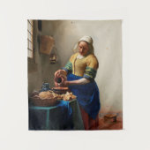 Milkmaid Kitchen Maid van Johannes Vermeer Wandkleed (Voorkant)