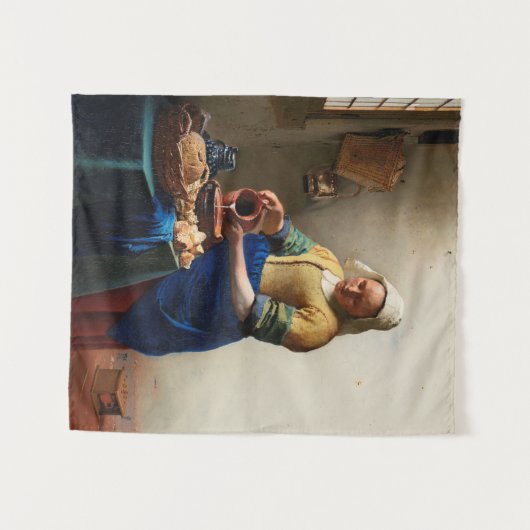 Milkmaid Kitchen Maid van Johannes Vermeer Wandkleed (Voorkant (horizontaal))