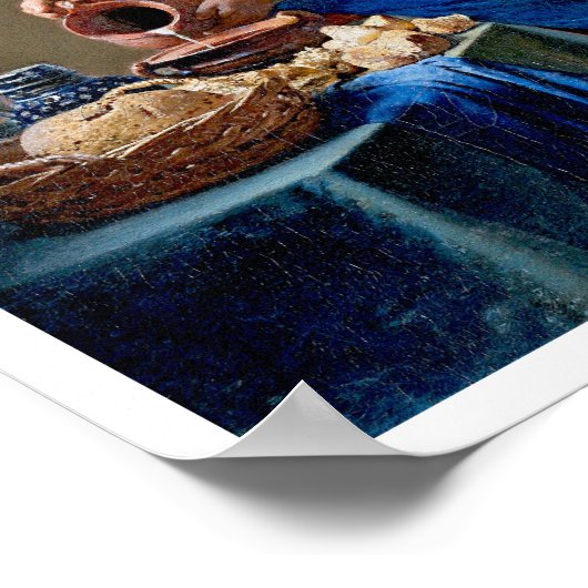 Milkmaid van Jan Vermeer -  kunst Poster (Hoek)