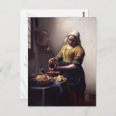 Milkmaid van Johannes Vermeer Briefkaart (Voorkant / Achterkant)