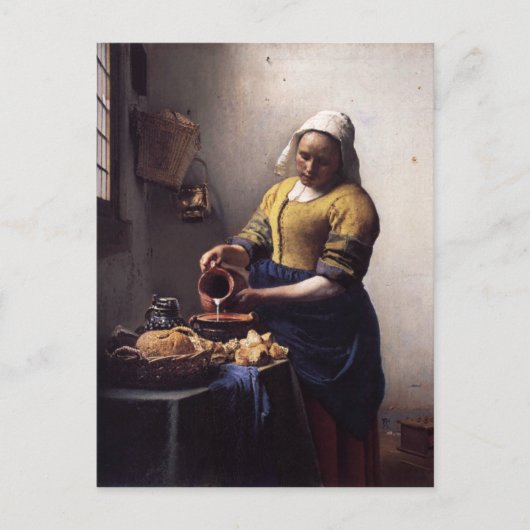 Milkmaid van Johannes Vermeer Briefkaart (Voorkant)