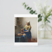 Milkmaid van Johannes Vermeer Briefkaart (Staand voorkant)