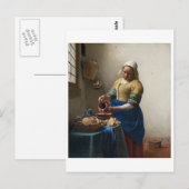 Milkmaid van Johannes Vermeer Briefkaart (Voorkant / Achterkant)