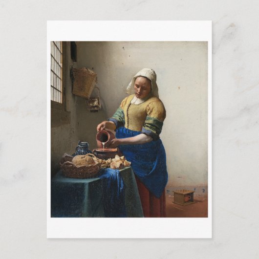 Milkmaid van Johannes Vermeer Briefkaart (Voorkant)