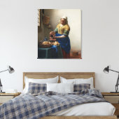 Milkmaid van Johannes Vermeer Canvas Afdruk (Insitu (Slaapkamer))