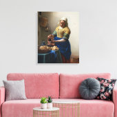 Milkmaid van Johannes Vermeer Canvas Afdruk (Insitu (Woonkamer))