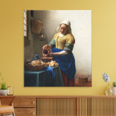 Milkmaid van Johannes Vermeer Canvas Afdruk (Insitu (Woonkamer))