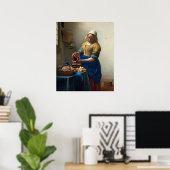 Milkmaid van Johannes Vermeer Poster (Thuiskantoor)