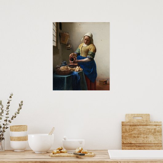 Milkmaid van Vermeer - Poster (Keuken)