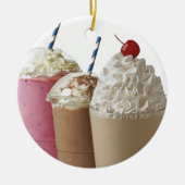 Milkshake Aardbei Chocolade Ice Cream Treat Keramisch Ornament (Voorkant)
