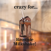 Milkshake Crazy Voor Brownie Milkshake Restaurant Raamsticker (Vel 2)