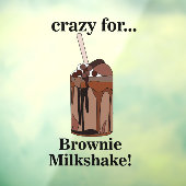 Milkshake Crazy Voor Brownie Milkshake Restaurant Raamsticker (Vel 3)