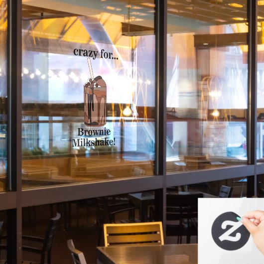 Milkshake Crazy Voor Brownie Milkshake Restaurant Raamsticker (Restaurant Raam)