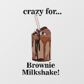 Milkshake Crazy Voor Brownie Milkshake Restaurant Raamsticker (Vel)
