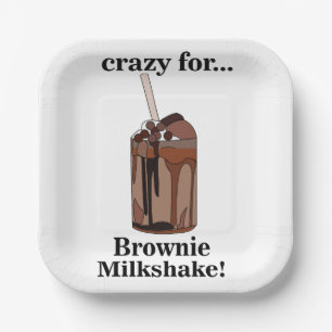 Milkshake Dol op voor Brownie Milkshake Feestje Papieren Bordje