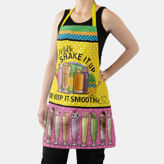 Milkshake en vloeiend All-Over Print Apron Schort (Insitu)