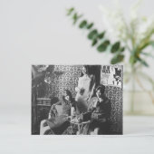 Milkshake girls Vintage Card Briefkaart (Staand voorkant)