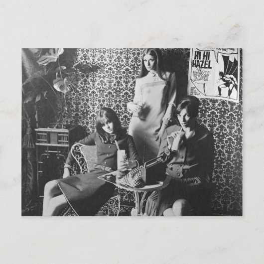 Milkshake girls Vintage Card Briefkaart (Voorkant)